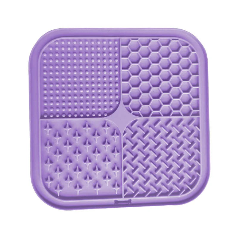 Pet Licking Mat Silicone Pet Food Suction Cup Licking Mat Slow Feeding Mat Anti-Choking Slow Food Basin