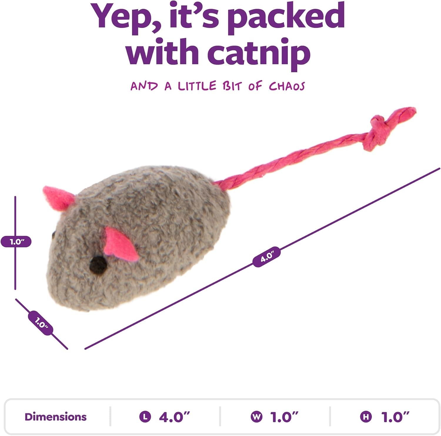 (3 Count) Skitter Critters Catnip Cat Toys - Gray/Cream, 3 Count