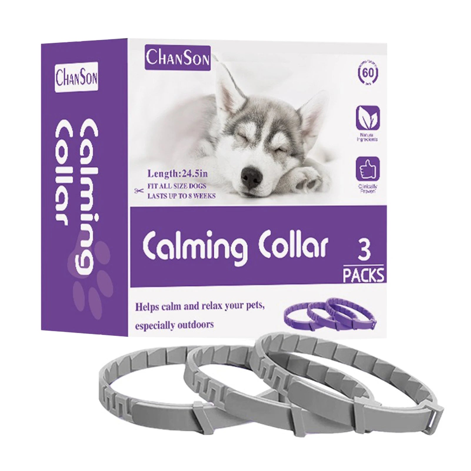Dogs Calming Pheromones Collar Relieve Reduce Anxiety Stress Adjustable Relaxing Comfortable Collar Breakaway Design for Pet
