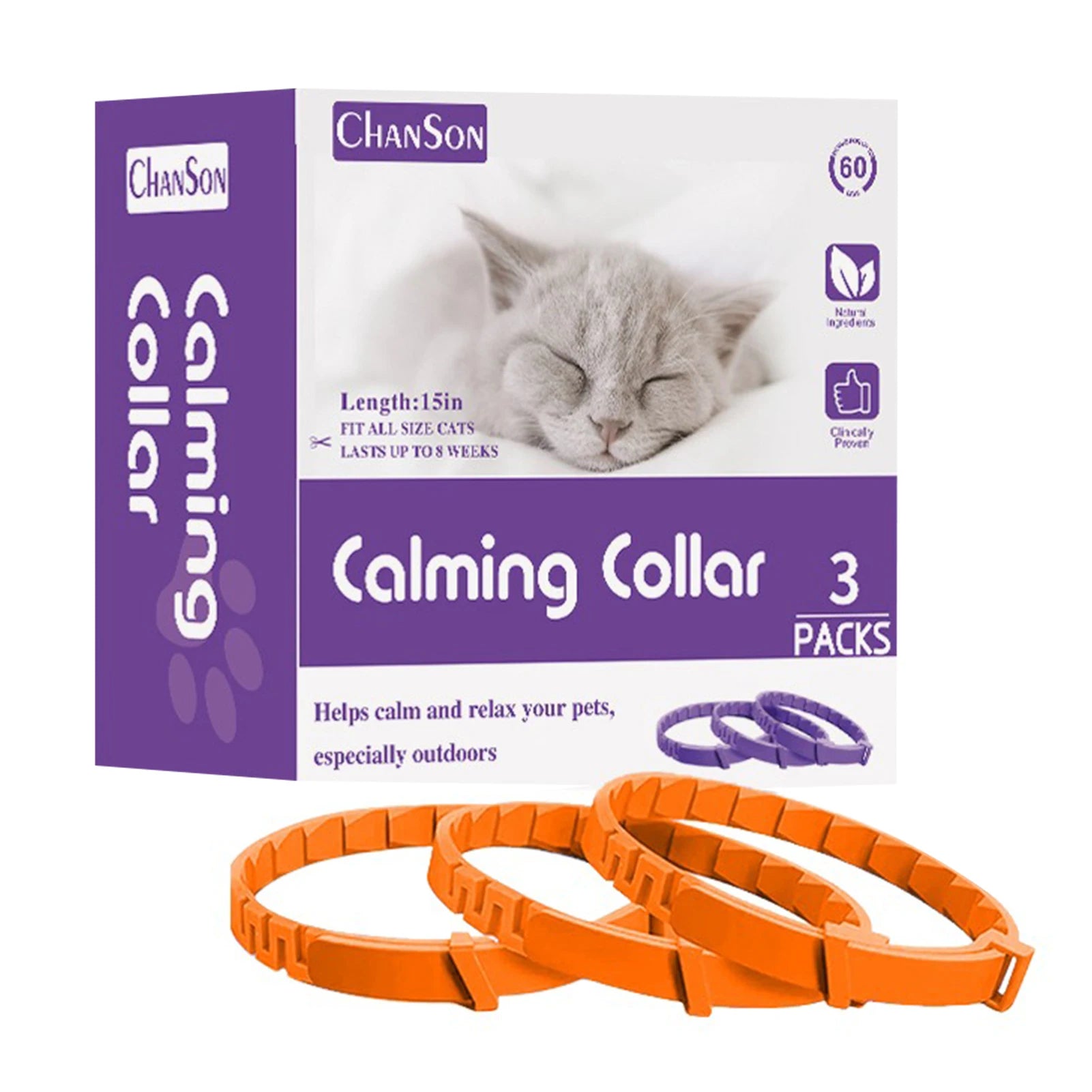 Dogs Calming Pheromones Collar Relieve Reduce Anxiety Stress Adjustable Relaxing Comfortable Collar Breakaway Design for Pet