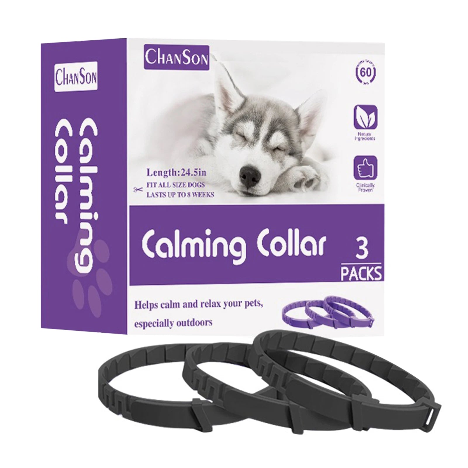 Dogs Calming Pheromones Collar Relieve Reduce Anxiety Stress Adjustable Relaxing Comfortable Collar Breakaway Design for Pet