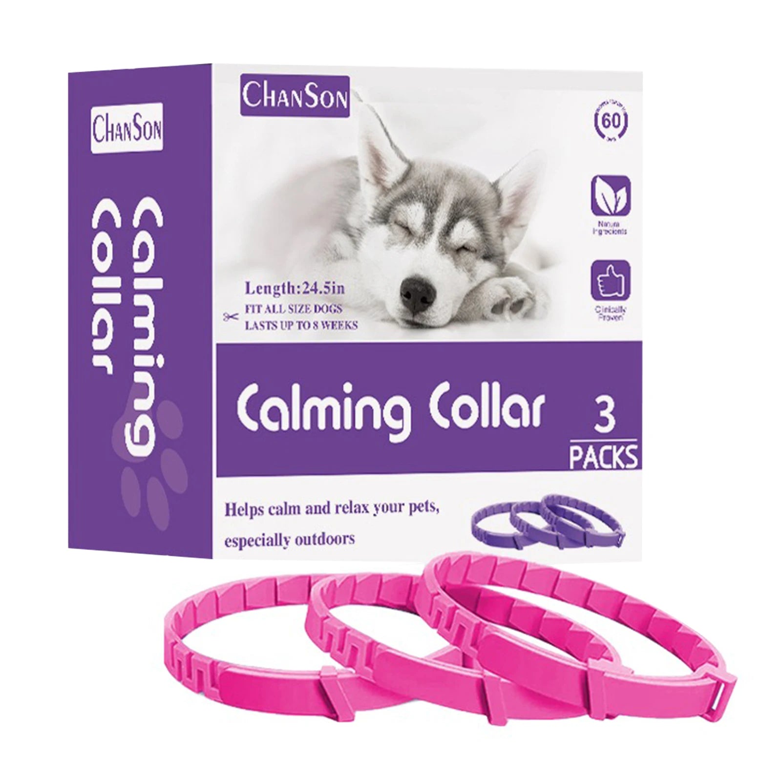 Dogs Calming Pheromones Collar Relieve Reduce Anxiety Stress Adjustable Relaxing Comfortable Collar Breakaway Design for Pet