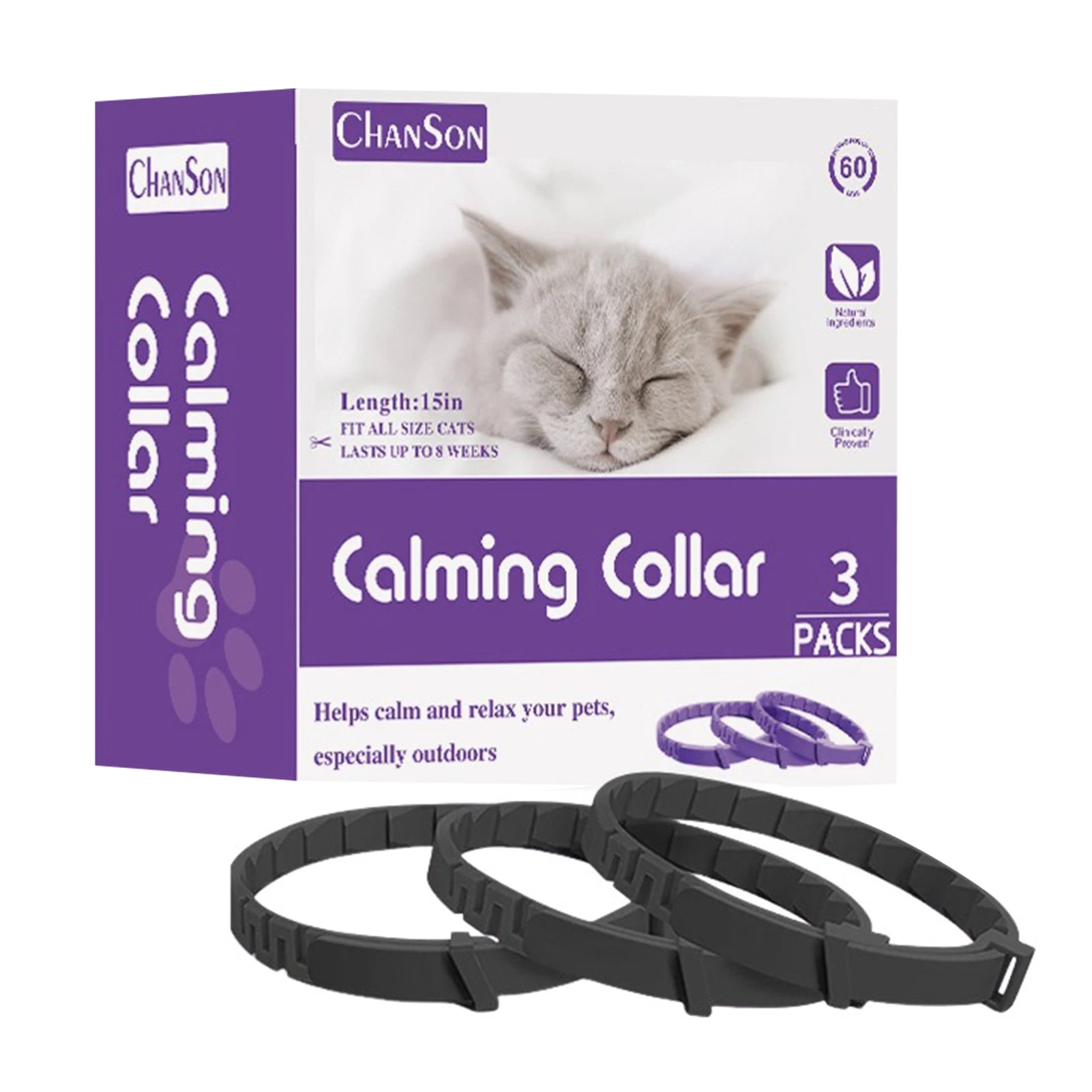 Dogs Calming Pheromones Collar Relieve Reduce Anxiety Stress Adjustable Relaxing Comfortable Collar Breakaway Design for Pet