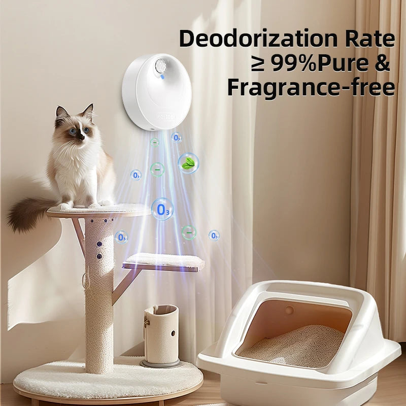 ROJECO 4000Mah Smart Cat Litter Deodoriser Automatic Cat Litter Box Odor Purifier for Pet Toilet Deodorant Purifier Accessories