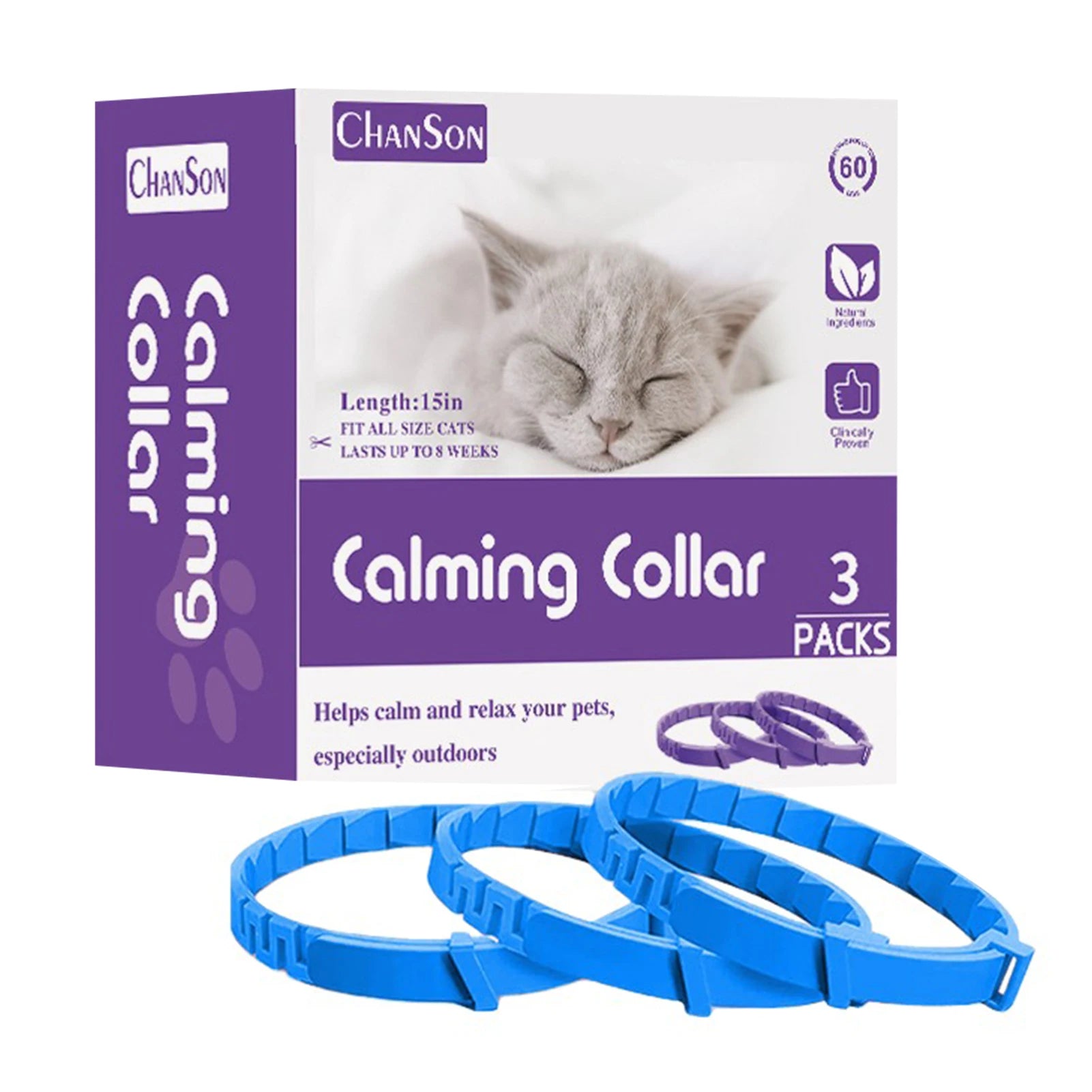Dogs Calming Pheromones Collar Relieve Reduce Anxiety Stress Adjustable Relaxing Comfortable Collar Breakaway Design for Pet