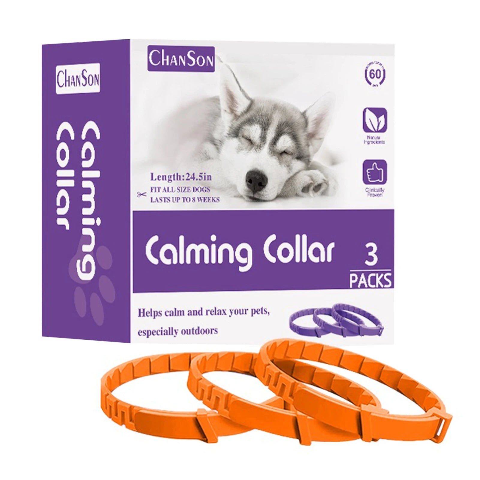 Dogs Calming Pheromones Collar Relieve Reduce Anxiety Stress Adjustable Relaxing Comfortable Collar Breakaway Design for Pet