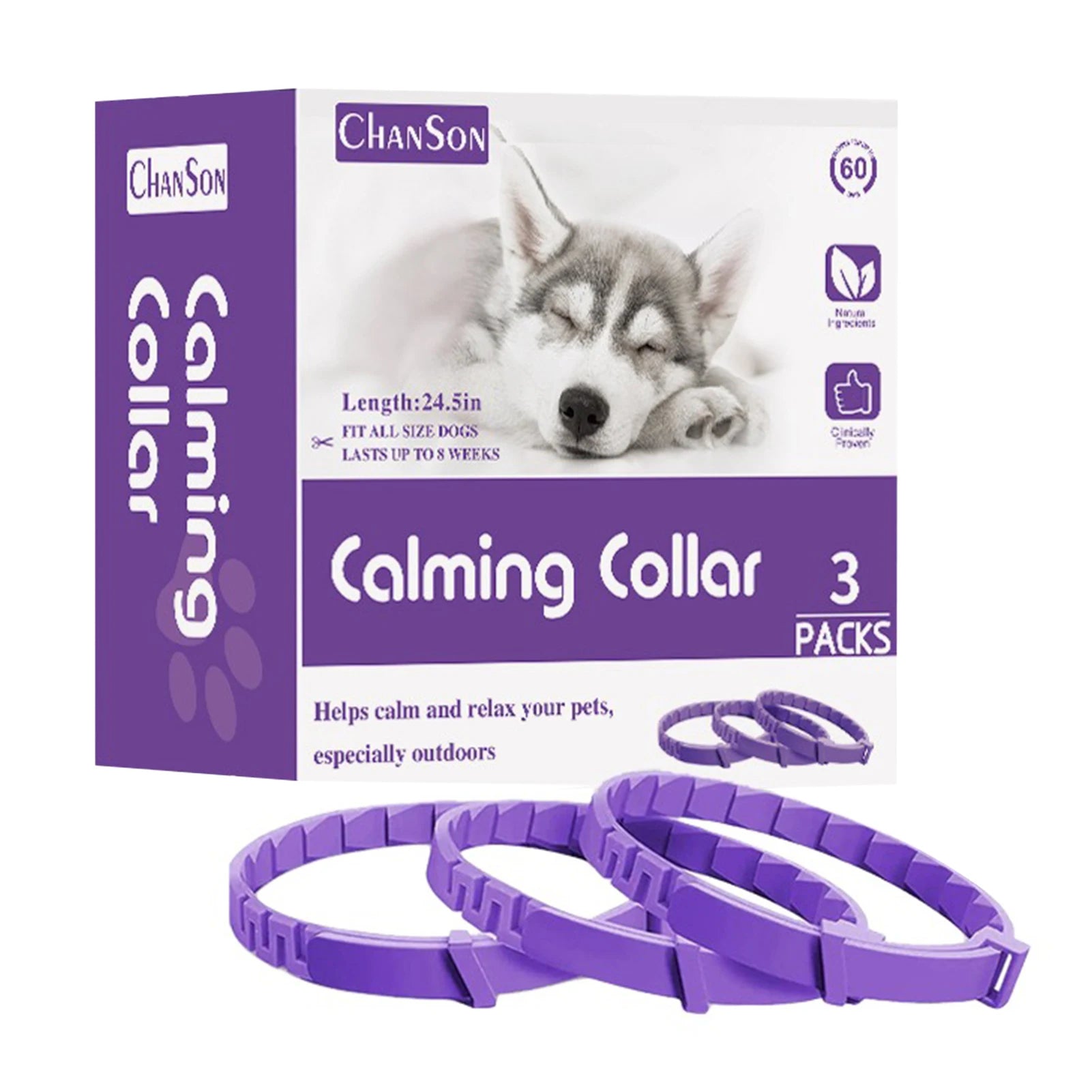 Dogs Calming Pheromones Collar Relieve Reduce Anxiety Stress Adjustable Relaxing Comfortable Collar Breakaway Design for Pet