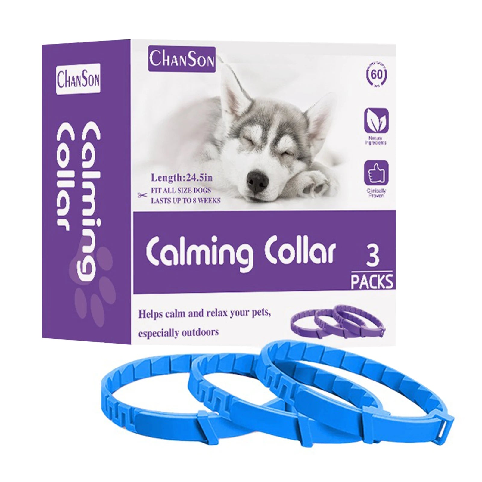 Dogs Calming Pheromones Collar Relieve Reduce Anxiety Stress Adjustable Relaxing Comfortable Collar Breakaway Design for Pet